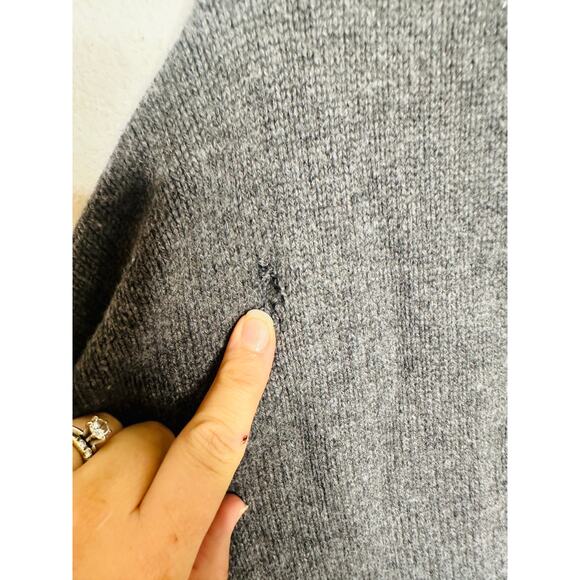 MAJE Gray White Oversized Varsity Letter Style Button Front Cardigan sz 1 Small - Picture 4 of 10